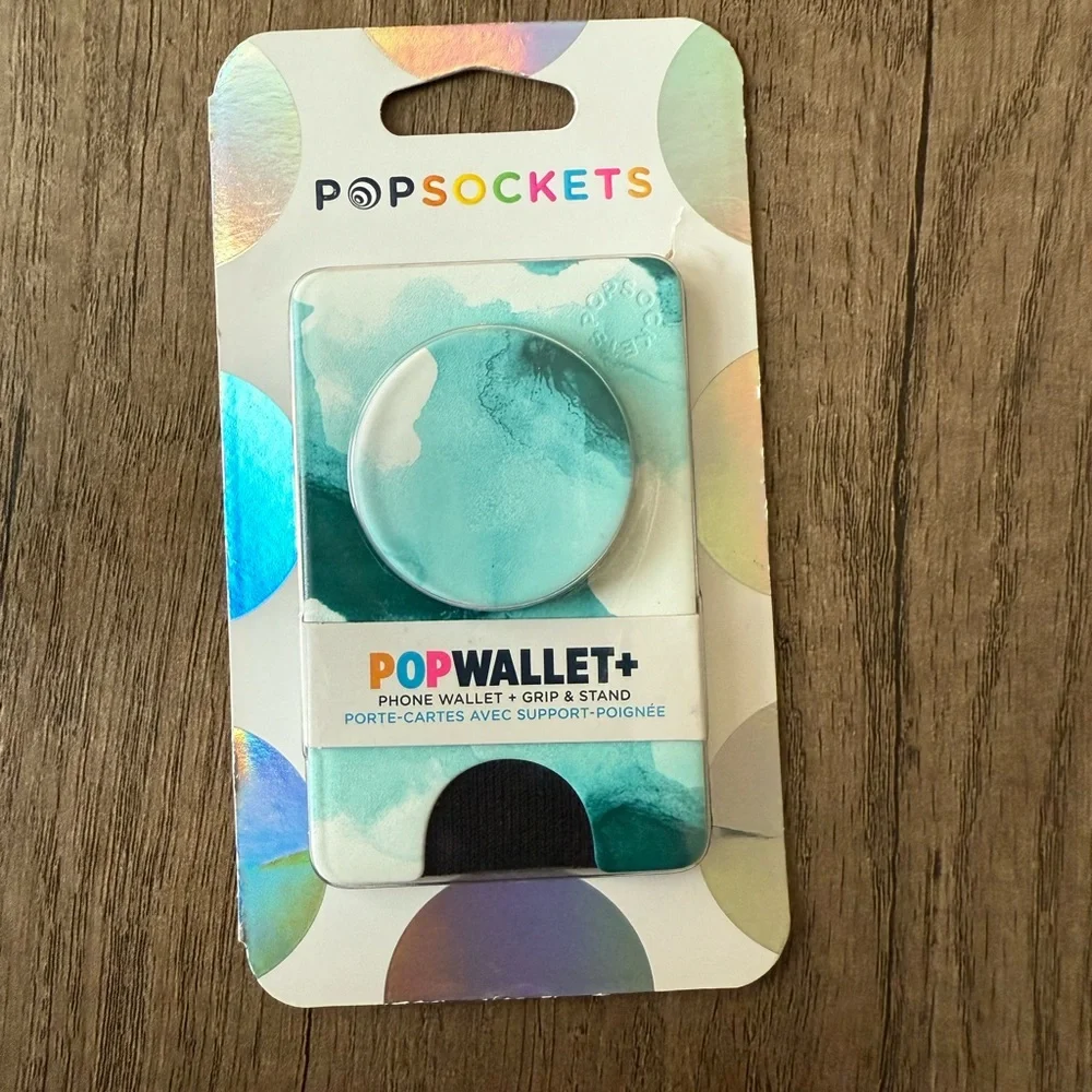 PopSocket Blue Phone Cover with Wallet and Grip